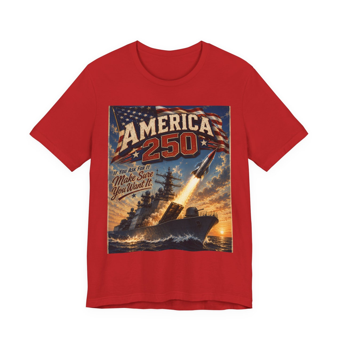 America 250 Vintage Rocket T-Shirt — Patriotic 250th Anniversary Tee