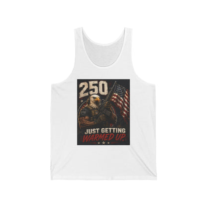250 Just Getting Warmed Up Tank Top — Patriotic Eagle American Flag Workout Tank