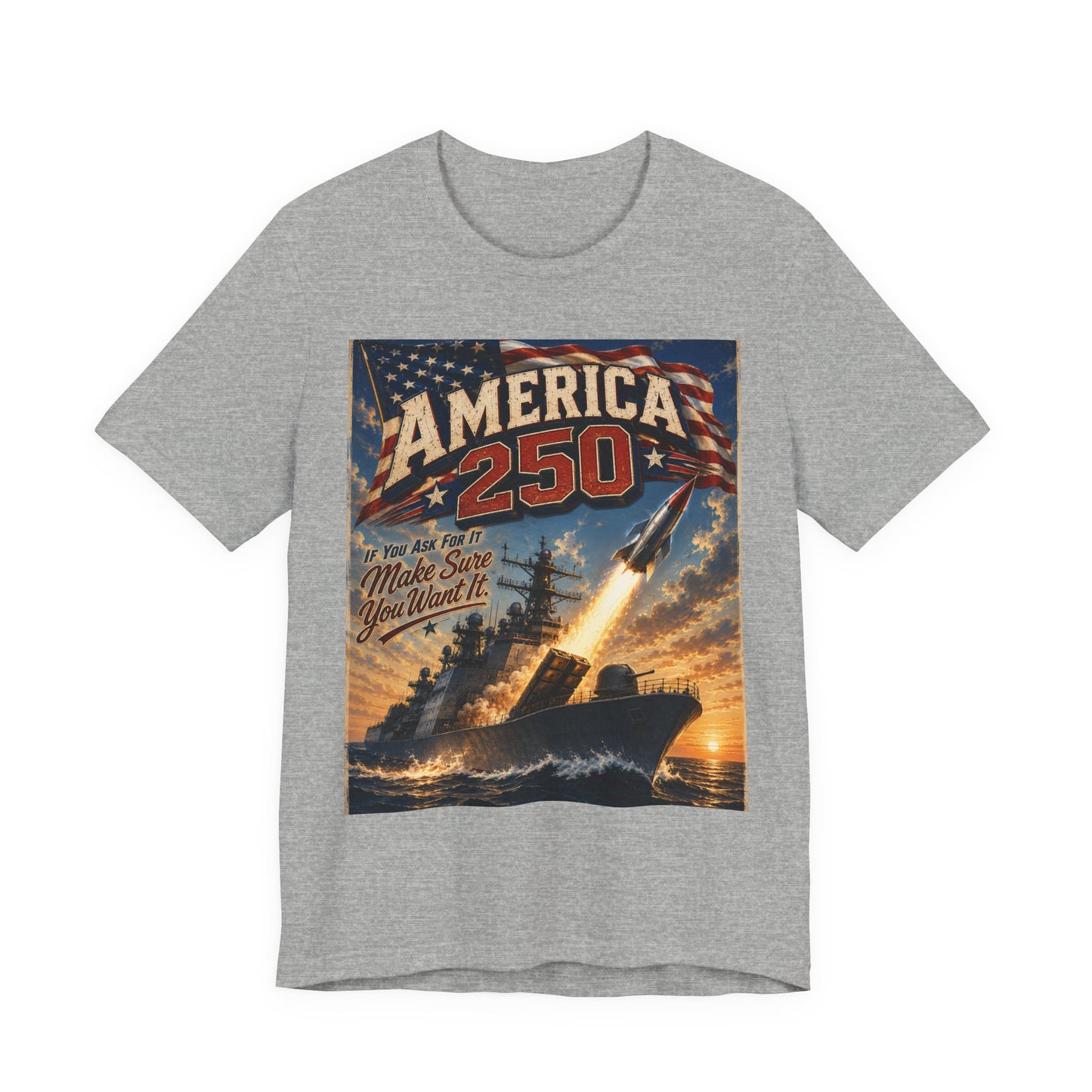 America 250 Vintage Rocket T-Shirt — Patriotic 250th Anniversary Tee