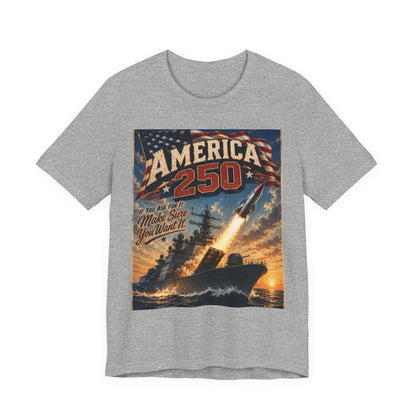 America 250 Vintage Rocket T-Shirt — Patriotic 250th Anniversary Tee