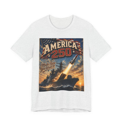 America 250 Vintage Rocket T-Shirt — Patriotic 250th Anniversary Tee