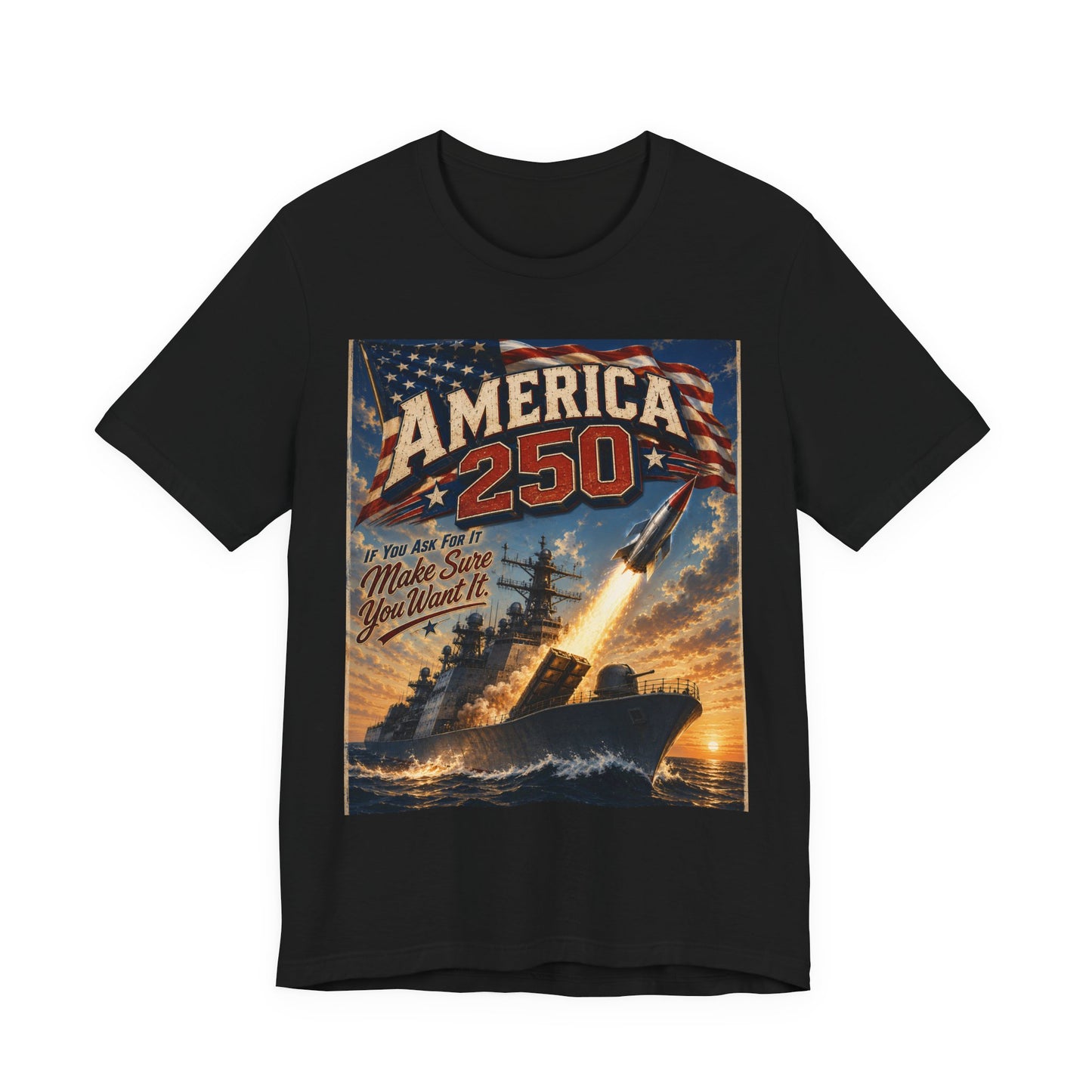 America 250 Vintage Rocket T-Shirt — Patriotic 250th Anniversary Tee