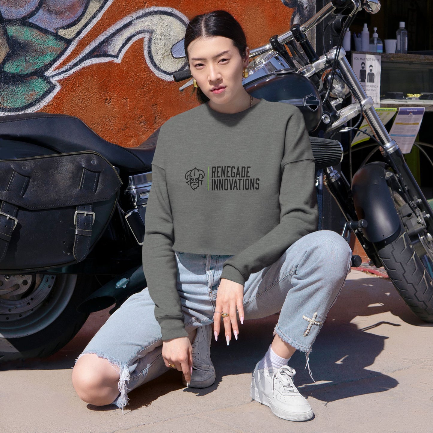 Cropped Sweatshirt — Renegade Innovations Logo Women's Crop Top