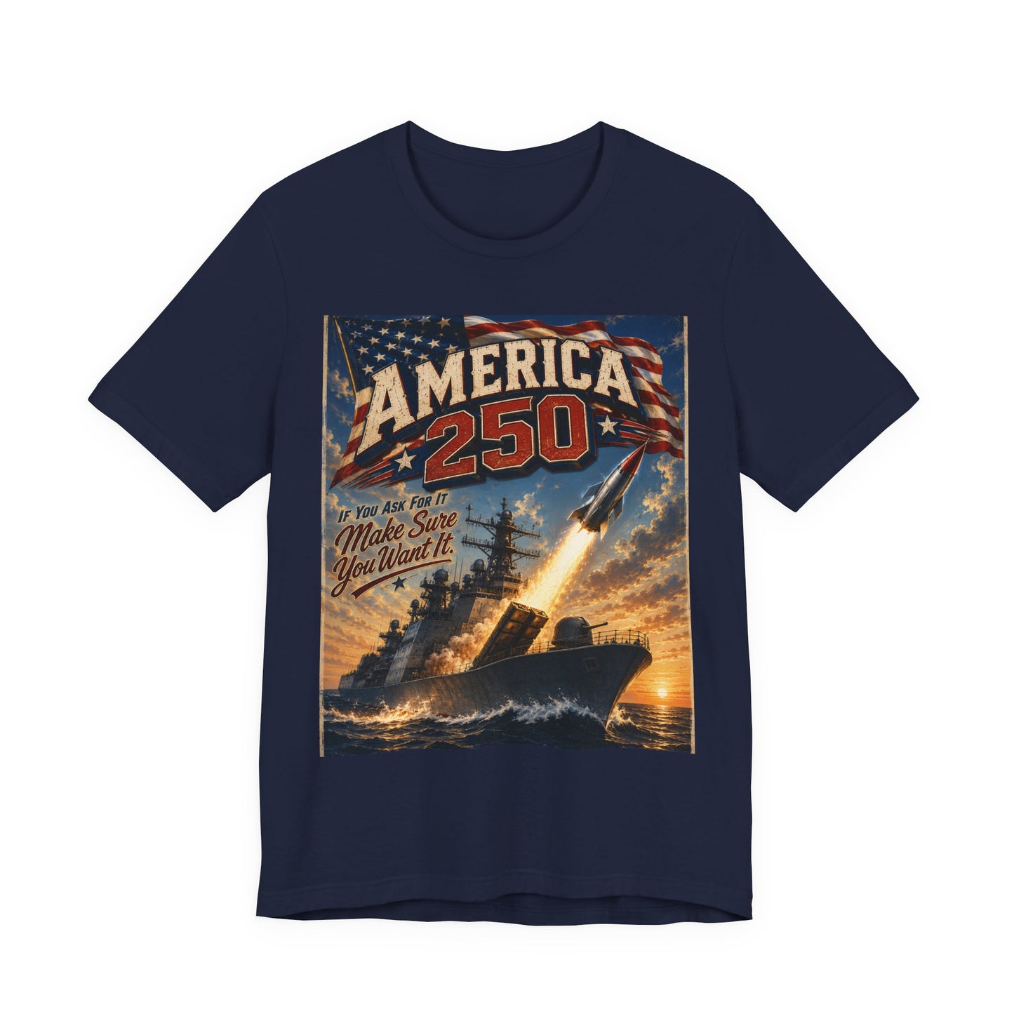 America 250 Vintage Rocket T-Shirt — Patriotic 250th Anniversary Tee