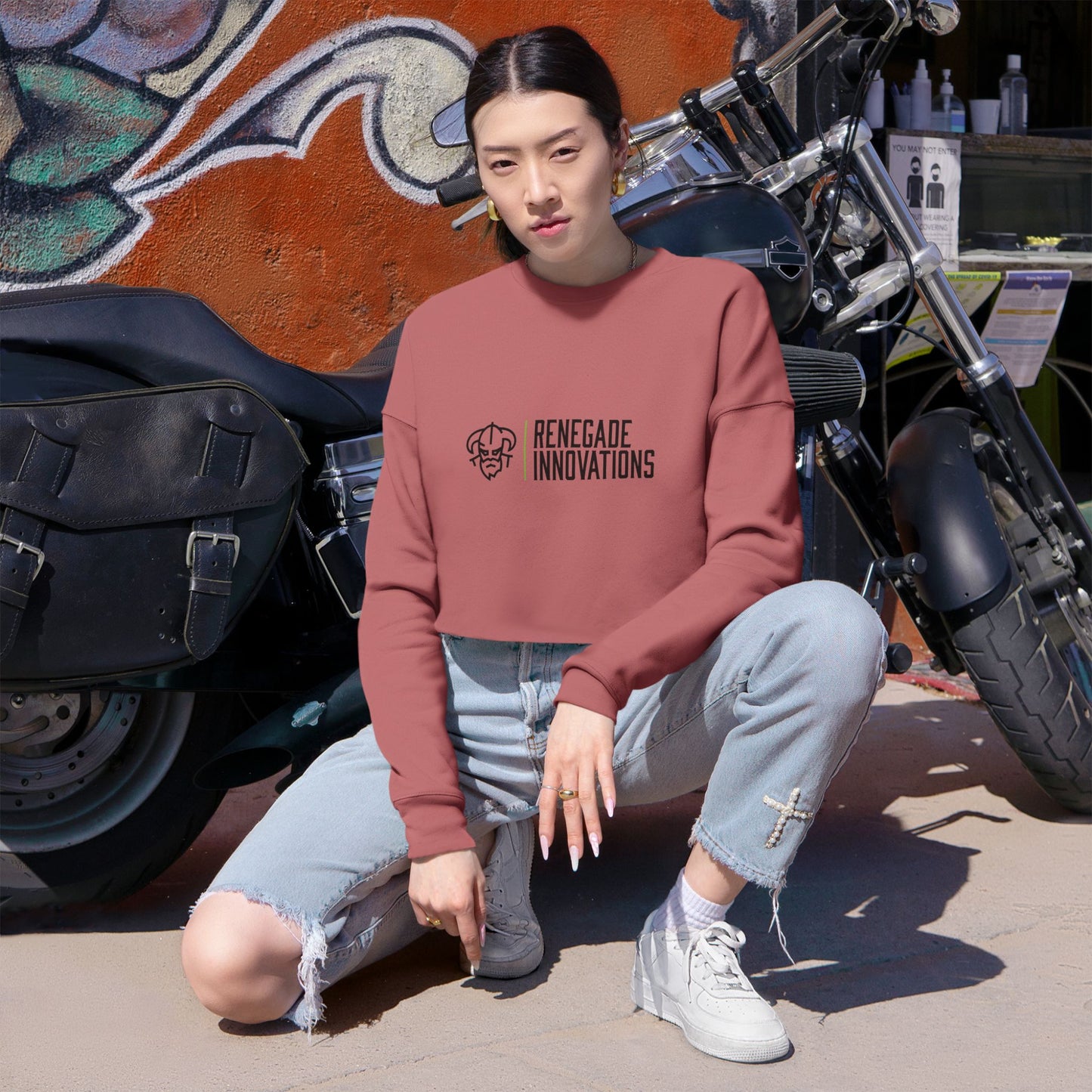 Cropped Sweatshirt — Renegade Innovations Logo Women's Crop Top