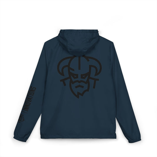 Renegade Viking Windbreaker Jacket — Nordic Warrior Graphic Full-Zip Hooded Jacket