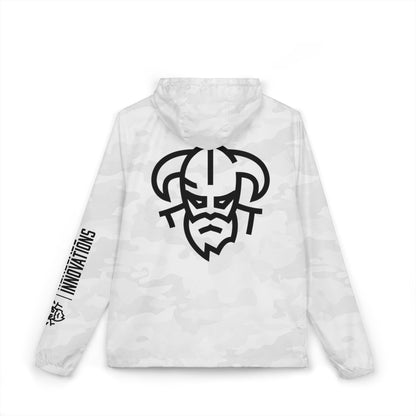 Renegade Viking Windbreaker Jacket — Nordic Warrior Graphic Full-Zip Hooded Jacket