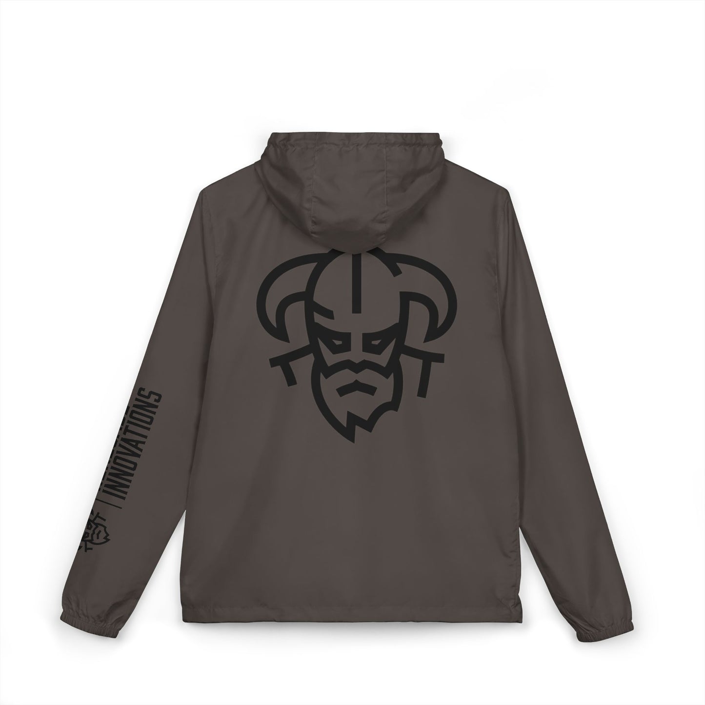 Renegade Viking Windbreaker Jacket — Nordic Warrior Graphic Full-Zip Hooded Jacket