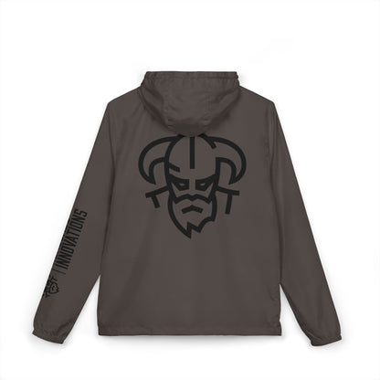 Renegade Viking Windbreaker Jacket — Nordic Warrior Graphic Full-Zip Hooded Jacket