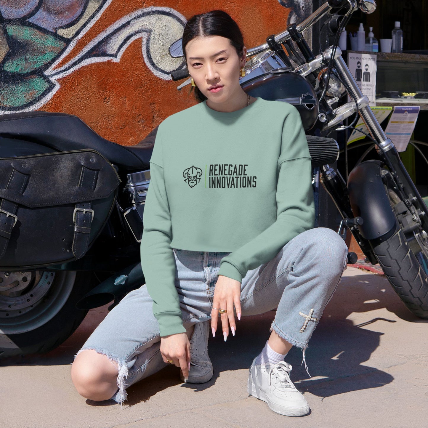 Cropped Sweatshirt — Renegade Innovations Logo Women's Crop Top